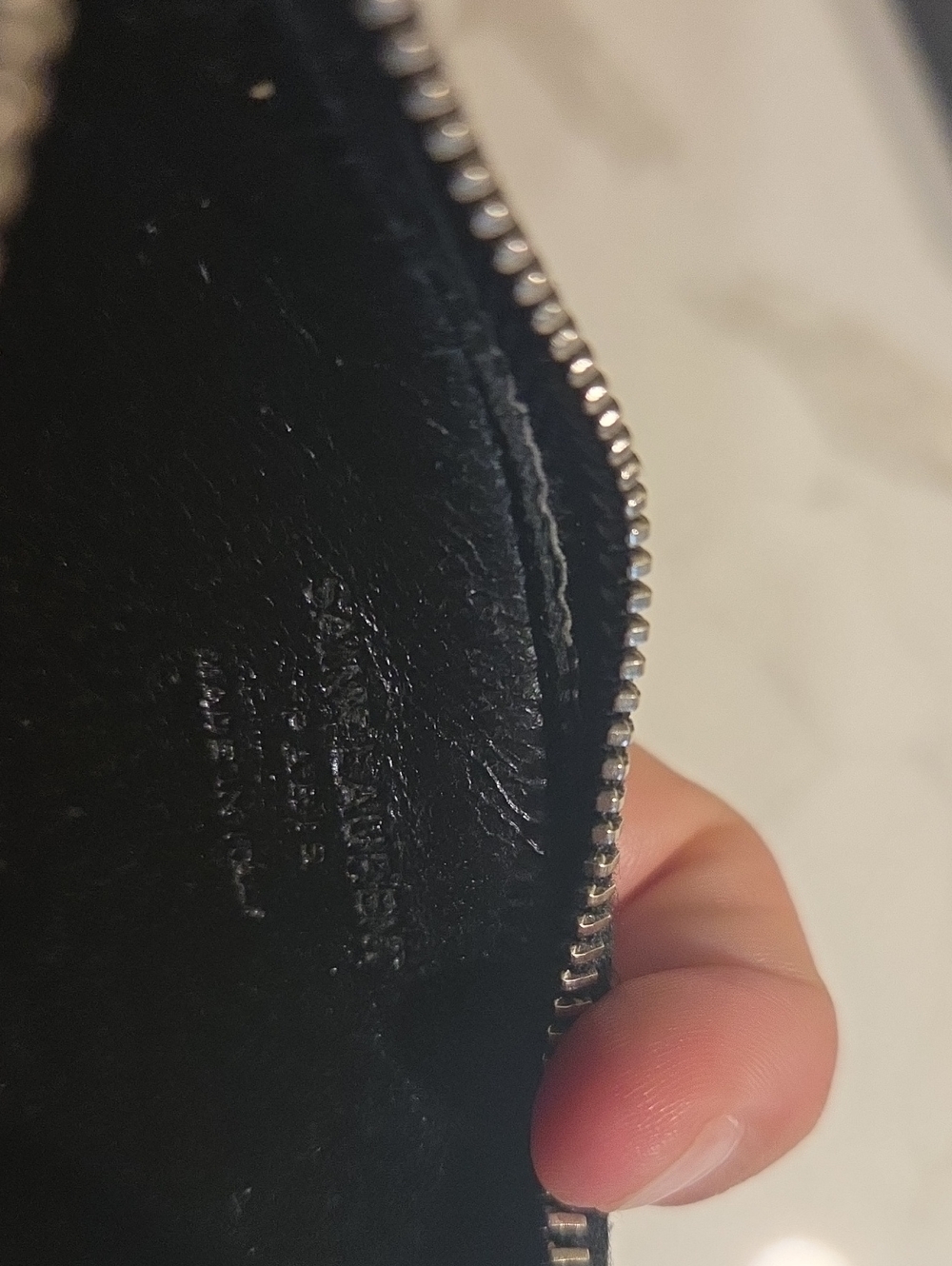 Saint Laurent Black Leather Zip Card Holder Wallet - Picture 15 of 15